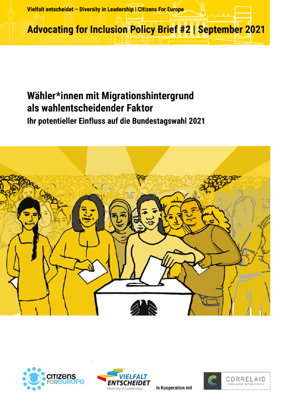 Titelbild Publikation Menschen mit Migrationshintergrund als wahlentscheidender Faktor