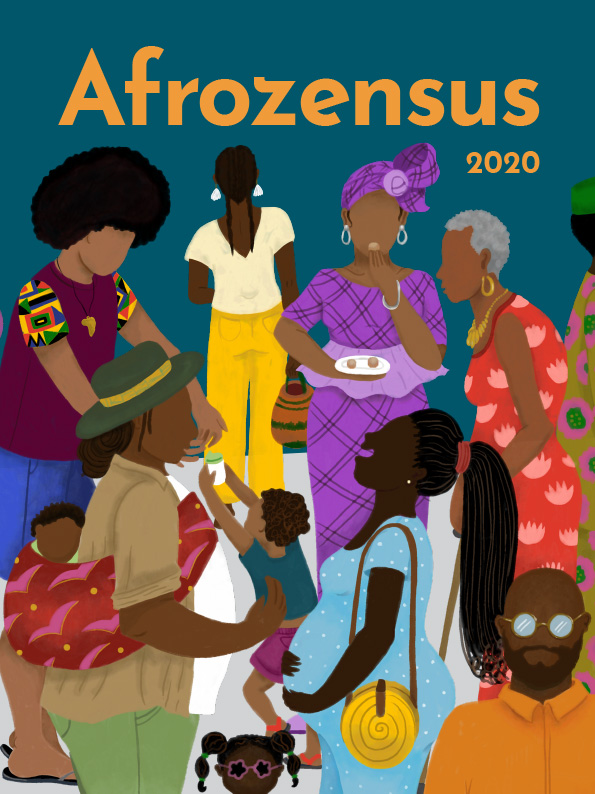 Cover Bild Bericht Afrozensus 2020 - Illustration: Hélène Baum-Owoyele