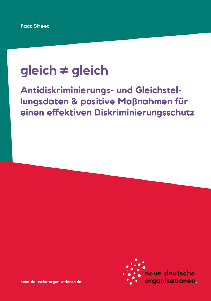 Titelseite gleich gleich Antidiskriminierungs- und Gleichstel- lungsdaten & positive Maßnahmen für einen effektiven Diskriminierungsschutz